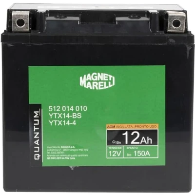 Afbeelding van Magneti Marelli YTX14 BS Motorfiets accu 12 Ah V 200 A AGM Quantum