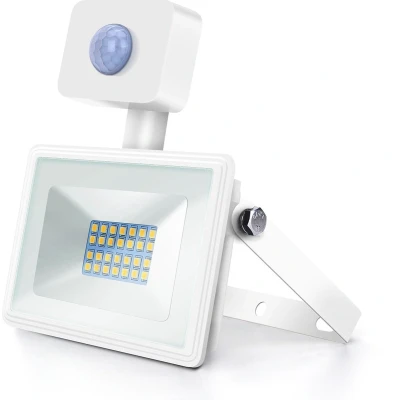 Afbeelding van LED buitenlamp wit 20W=200W schijnwerper IR sensor daglichtwit 6400K waterdicht IP65