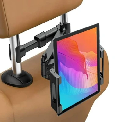 Afbeelding van Tablethouder voor in de auto, tablethouder, hoofdsteun, uittrekbare autotablethouder, universeel, 360 rotatie, tablet hoofdsteunhouder iPad, smartphone, switch en apparaten van