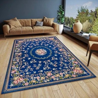Afbeelding van Vintage Vloerkleed Nour 60x90cm Blauw 123vloerkleed.nl is de online webshop voor vloerkleden en woonaccessoires.