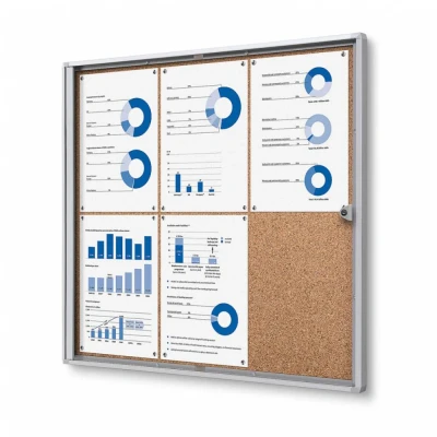 Afbeelding van Vergrendelbaar Prikbord Kurk Economy 6x A4