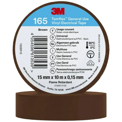 Afbeelding van 3M Temflex™ 165 165BR1E Isolatietape Temflex Bruin (l x b) 10 m 15 mm 1 stuk(s)