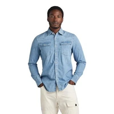 Afbeelding van G Star 3301 SLIM Overhemd, Heren, Maat: XS, Medium aged