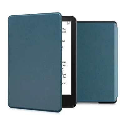Afbeelding van kwmobile Hoesje compatibel met Amazon Kindle Paperwhite (11 Gen 2021) PU Nubuck lederen beschermende e reader flip case cover benzine