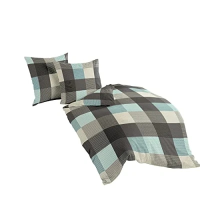 Afbeelding van Bierbaum 6452_02, Dekbedovertrek en Kussensloop, 135X200 + 80X80 CM, Turquoise