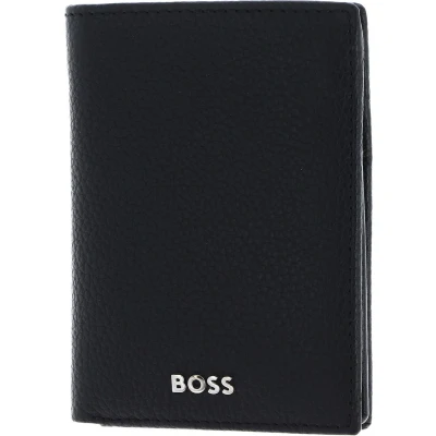 Afbeelding van HUGO BOSS Leren Kaarthoes Classic Grained Trifold Card Case Black Zwart
