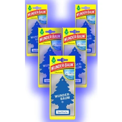 Afbeelding van Wunder Baum Autogeur luchtverfrisser geurboom geuren 5 stuks + stift light tribe (sportfris)