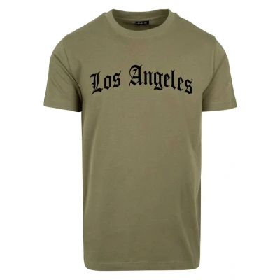 Afbeelding van Mister TEE LOS Angeles Wording Tshirt print, Heren, Maat: Large, Olive