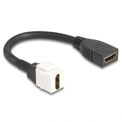 Afbeelding van Delock Keystone Modul Kabel HDMI Buchse zu 8K 60 Hz 20 cm schwa