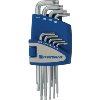 Afbeelding van Promat stiftsleutelset Torx T9 T45 in houder 9 delig kogelkop
