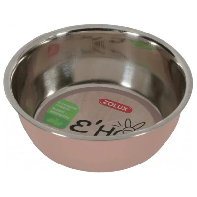 Afbeelding van Zolux Ehop Voerbak Inox Roze&amp;Metallic Voer/Waterbak 10x3.5 cm