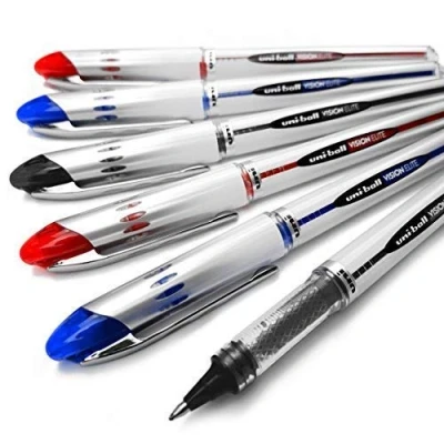 Afbeelding van Uni Ball Vision Elite UB 200 Vloeibare inkt Rollerball Pen Pack van 6 (Gemengd)
