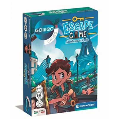 Afbeelding van Clementoni Escape Game 59268 Avontuur in Parijs, spannend gezelschapsspel om te puzzelen en raadselen, familiespel met instructiekaarten rekwisieten, vanaf 8 jaar