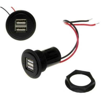 Afbeelding van KFZ Auto Doppel USB 5V 2 x 2,5A Inbouwcontactdoos 12 24V
