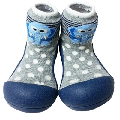 Afbeelding van Attipas ZOO blauw babyschoenen, ergonomische Baby slippers, slofjes maat 19 , 3 6 maanden