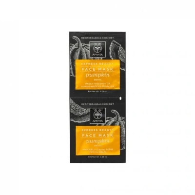 Afbeelding van Apivita Express Beauty Gezichtsmasker Pompoen 2 x 8 ml