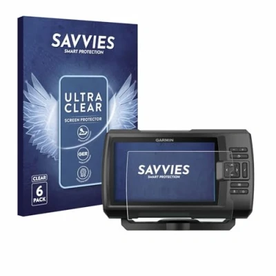 Afbeelding van Savvies Screenprotector voor Garmin Striker Plus 5cv Folie Beschermfolie transparant (6 Stuks)