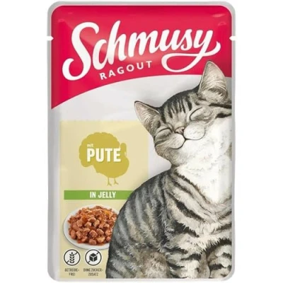 Afbeelding van Schmusy Ragout in Jelly Kattenvoer 22 x 100 g Kalkoen