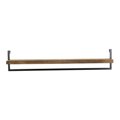 Afbeelding van Light &amp; Living Maddison wandplank 120x18x24 cm donkerbruin Metaal