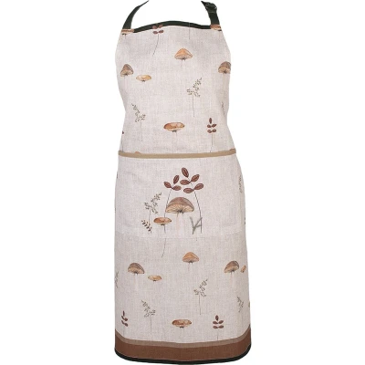 Afbeelding van Clayre &amp; Eef Keukenschort 70x85 cm Beige Katoen Paddenstoelen