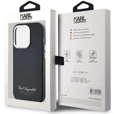 Afbeelding van Karl Lagerfeld KLHCP16LPGWCMKHK iPhone 16 Pro 6,3&quot; hardcase czarny/zwart hotel RSG (Apple Pro), Smartphonehoes, Zwart