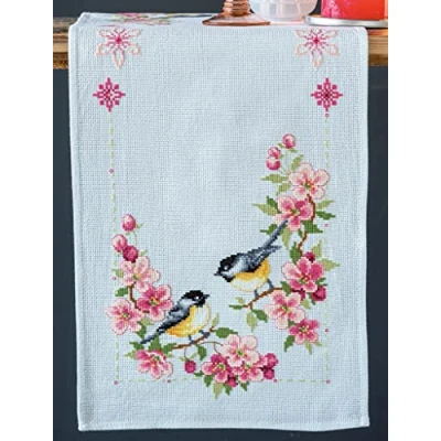 Afbeelding van Meesjes in Bloesems Aida Loper met Telpatroon Vervaco PN 0158431
