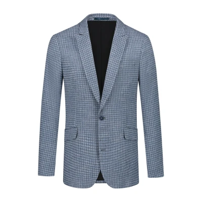 Afbeelding van GENTS Colbert ruitstructuur blauw 26