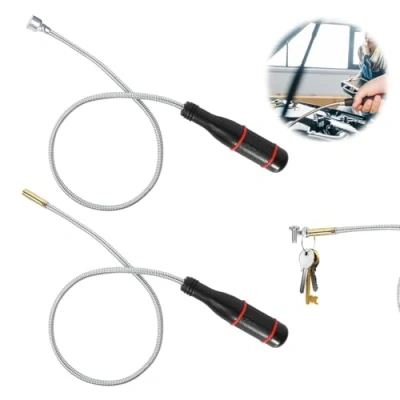 Afbeelding van 2 stuks magneetlifter magneetstaafgrijper met 500 mm flexibele zwanenhals, draagbare buigbare magneetgrijper, staafmagneet, sterk flexibel voor het opnemen van kleine onderdelen, metalen voorwerpen