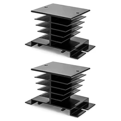Afbeelding van QWORK® Monofasig solid state relais van aluminium voor SSR 10A, 25A, 40A, zwart, 2 stuks