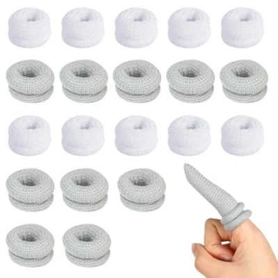 Afbeelding van Vingerverbanden Elastische Vingerbedjes 20 Stuks Katoenen Vingerrol Tubular Bandage Dressings Duimverband Vingers Protector Covers voor Vingerverstuikingen Eerste Hulp