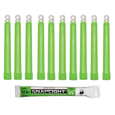 Afbeelding van Cyalume, 15cm groene SnapLight kniklichten, 6&#039;&#039;, 12 uur, gemaakt in Frankrijk (verpakking van 10)