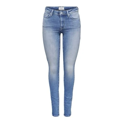 Afbeelding van ONLY ONLSHAPE skinny Jeans voor dames, middelhoge taille, fit jeans, Light Medium Blauw Denim, 31W / 34L