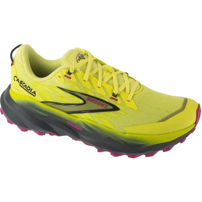 Afbeelding van Brooks Cascadia 19 Trail hardloopschoenen, Dames, Maat: 36.5, Sunny lime black magenta Sandwich mesh