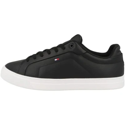 Afbeelding van Tommy Hilfiger ICON Court Pinperf LTH Sneakers laag, Heren, Maat: 41, Black Leer