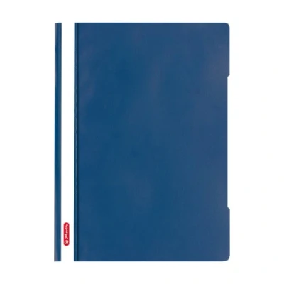 Afbeelding van Herlitz 11317153 snelhechtmap A4 Kwaliteit, polypropyleen folie, 10 stuks, glashelder met markeerstrips, blauw