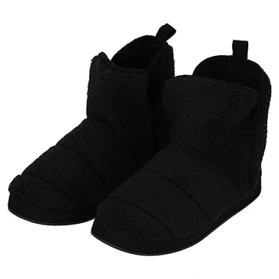 Afbeelding van Apollo Sloffen heren Zwart Teddy Wol maat 43/44 Pantoffels 43
