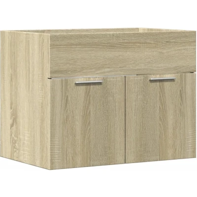Afbeelding van vidaXL Wastafelkast 60x38,5x46 cm spaanplaat sonoma eikenkleurig, badkamer wastafel kast, wastafelkastje, badkamerkast