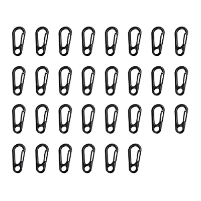 Afbeelding van Jrzyhi 30 stuks mini karabijnhaken, gesp, veer, rugzak, sluitingen, karabijnhaak, klimmen, snappen, kleine Sf lente, snap, sleutelhanger, haken voor camping, outdoor