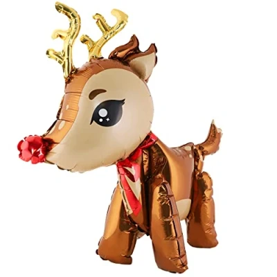 Afbeelding van Toyland® 28&quot; 3D rendiervorm folieballon kerstfeestdecoraties kerstballonnen luchtvulling