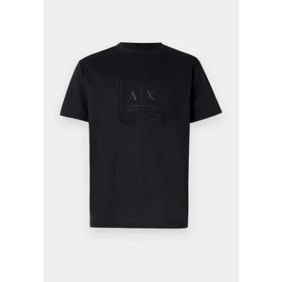 Afbeelding van Armani Exchange Men&#039;s Blue Edition, geborduurd en bedrukt logo, regular fit, blauw, XS, deep navy, XS