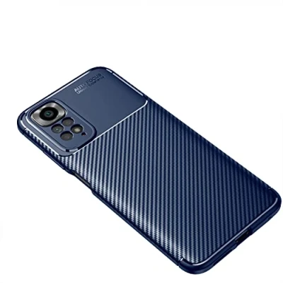 Afbeelding van Xiaomi Redmi Note 11 4G Case, 11S Cruzerlite Carbon Fiber Texture Design Cover Anti Kras Schokabsorptie Case voor 4G/11S (2022) (Carbon Blue)