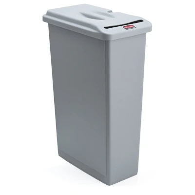 Afbeelding van Afvalbak Rubbermaid Slim Jim vertrouwelijke documenten 87L grijs