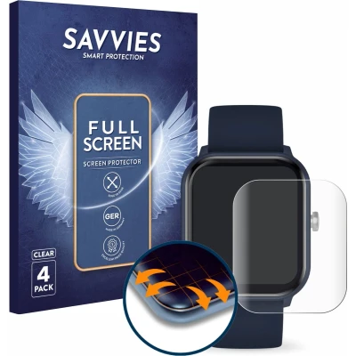Afbeelding van Savvies (4 Stuks) Full Screen Scherm Beschermfolie voor ICE Watch Smart junior 2.0 Cover Protector 3D Curved [Edge to Edge, Ultra Clear]