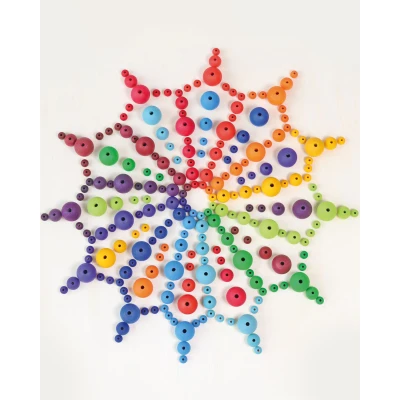 Afbeelding van Grimm&#039;s Houten kralen medium regenboog