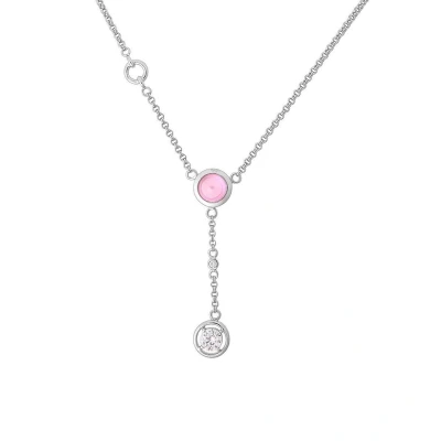 Afbeelding van Orphelia Ketting Pink &amp; White Zirconium Sterling Zilver 925 Zk 2750