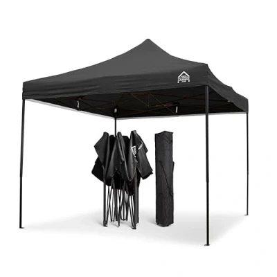 Afbeelding van All Seasons Gazebos 3x3m Heavy Duty Volledig Waterdicht Pop Up Gazebo Met Accessoireset Zwart