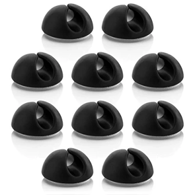 Afbeelding van deleyCON 10x Kabelklemmen Kabelhouder Kabelgeleiding Kabel Fixatie Kabelorganisator voor Kabels tot 8mm Kabelmontage Kabelbeheer Zwart