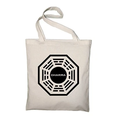 Afbeelding van Styletex23 Lost Dharma Initiative Canvas Tote Shopper Tas Unisex, natuurlijk