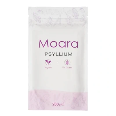 Afbeelding van gemalen schil van Psilium, blond, poeder, 99% plantaardige vezels Psyllium Husk Fibre Powder, 200 g, natuurproduct zonder additieven, ideaal voor glutenvrij brood, verpakking met