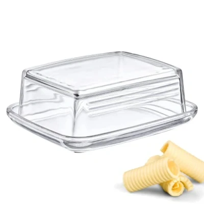 Afbeelding van Butterfloat glas ideaal voor het serveren en opbergen vaatwasmachinebestendig speciale embossing veilig grijpen (glas)